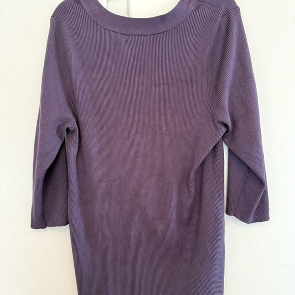 Lane Bryant Eggplant Purple Size 22/24 Square Neck Knit Sweater - Picture 3 of 9